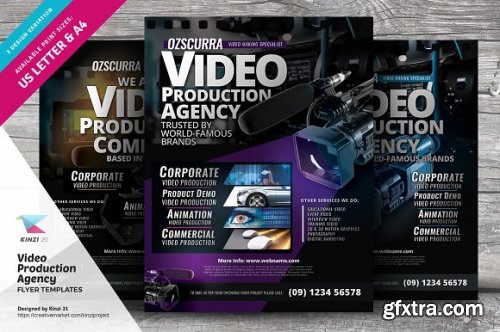 CreativeMarket - Video Production Agency Flyers 3376143