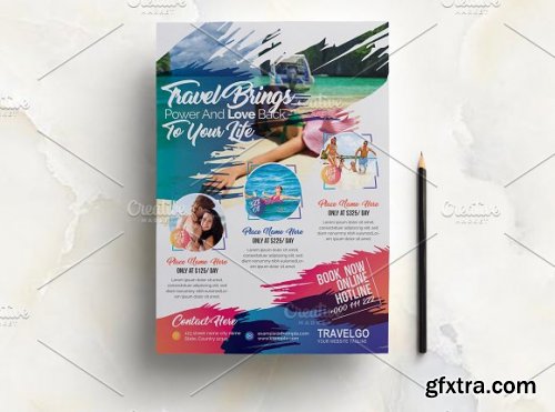 CreativeMarket - Travel Agency Flyer 3379378