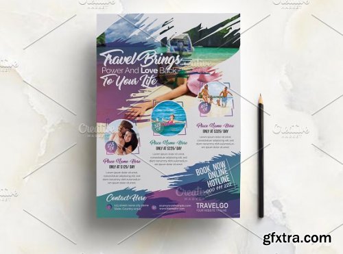 CreativeMarket - Travel Agency Flyer 3379378