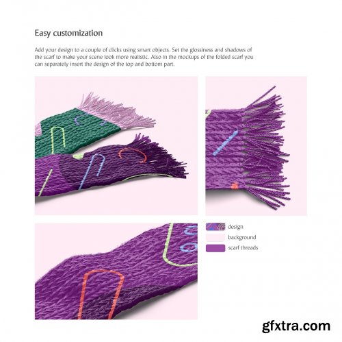 CreativeMarket - Knitted Scarf Mockups Set 3458102