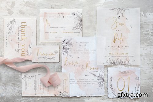 Peach & Grey Floral Wedding Suite