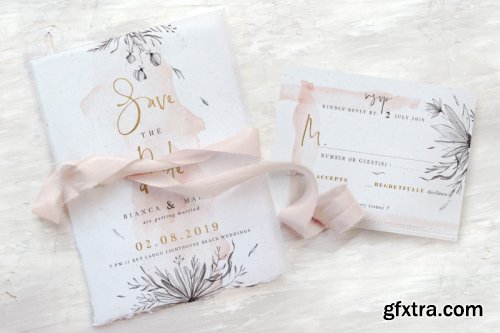 Peach & Grey Floral Wedding Suite