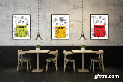 CreativeMarket - Mockup Bundle Poster Restaurant 3495742