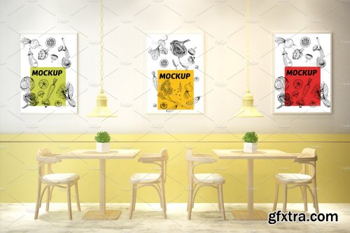 CreativeMarket - Mockup Bundle Poster Restaurant 3495742