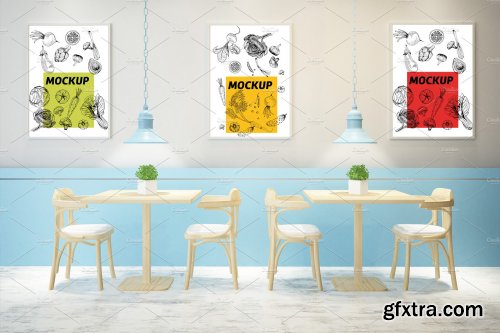 CreativeMarket - Mockup Bundle Poster Restaurant 3495742