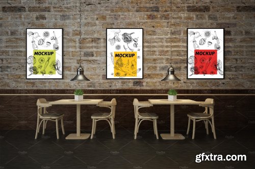 CreativeMarket - Mockup Bundle Poster Restaurant 3495742