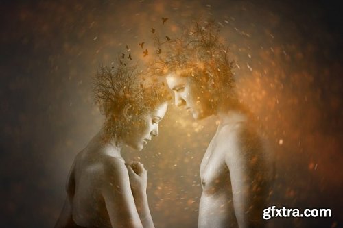 CreativeMarket - 40 Golden Particle Photo Overlays 3499410