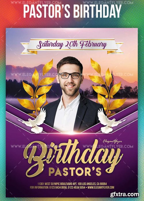 Pastor’s Birthday V16 PSD Flyer Template + Facebook Cover + Instagram Post