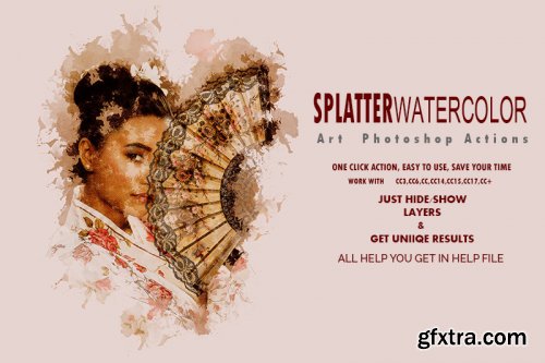 Splatter Watercolor Art Photoshop Actions