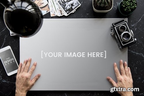 Hand Process Work Desk Draw mockup