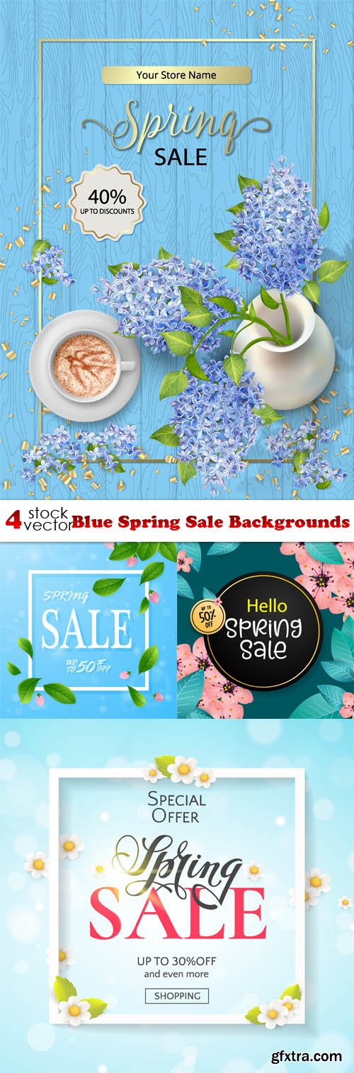 Vectors - Blue Spring Sale Backgrounds