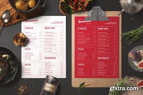 Minimalist Food Menu