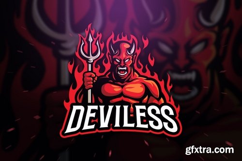 Deviless Sport and Esport Logo Template