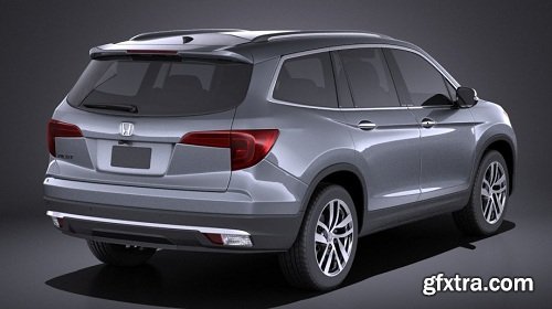 Honda Pilot 2016 VRAY 3d Model