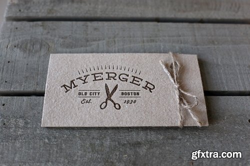 Label mockup vintage letterpress