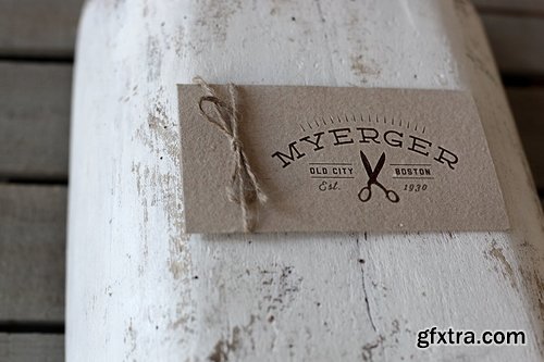 Label mockup vintage letterpress