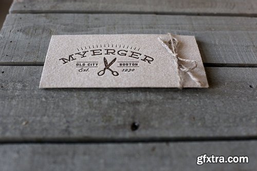 Label mockup vintage letterpress