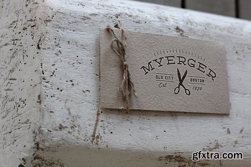 Label mockup vintage letterpress