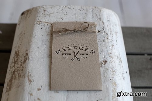 Label mockup vintage letterpress