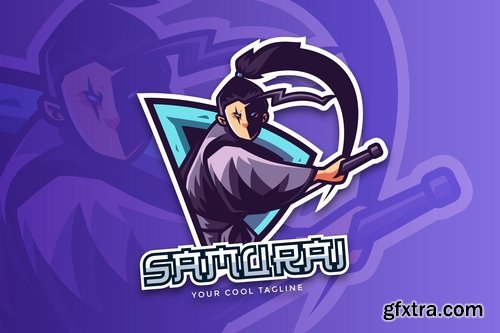 Samurai Sports And Esport Logo Vector Template