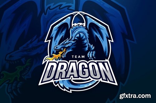 Team Dragon Sport And Esport Logo Vector Template