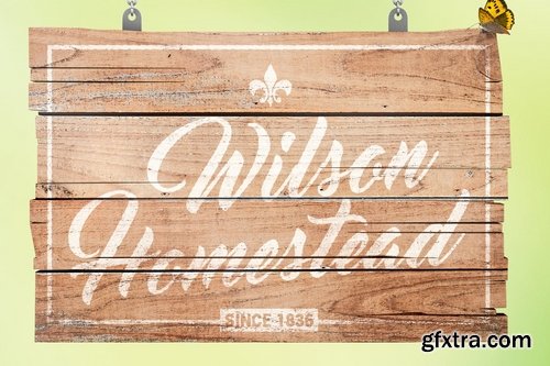 Hanging Wooden Sign Mockup