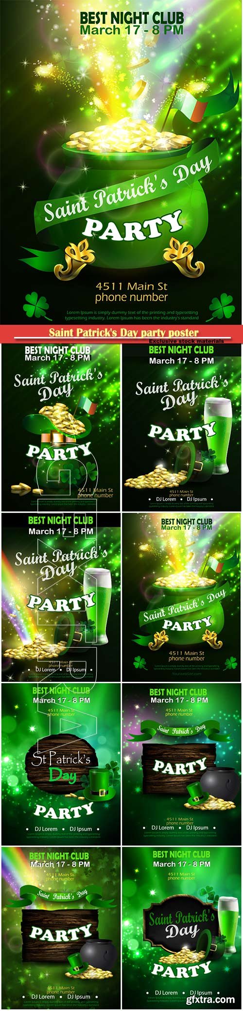 Saint Patrick\'s Day party poster invitation vector