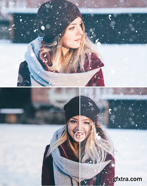 3 Snow Actions for Photoshop