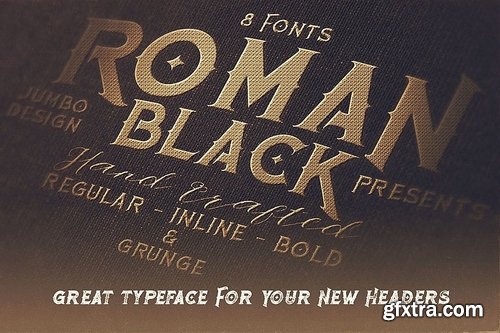 CM - Roman Black - 8 Display Fonts 3471349