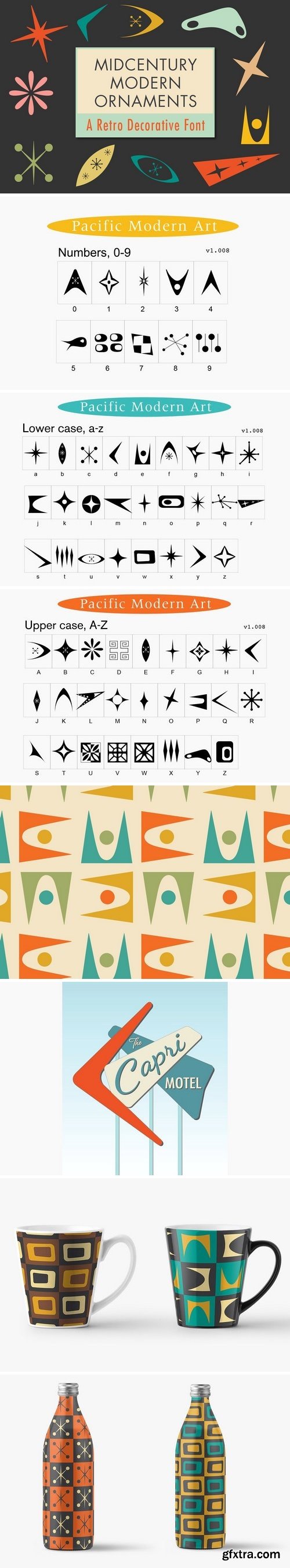 CM - Mid-Century Modern Ornaments Font 2740771