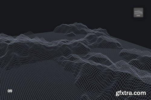 Grid Mountains Photoshop Brushes