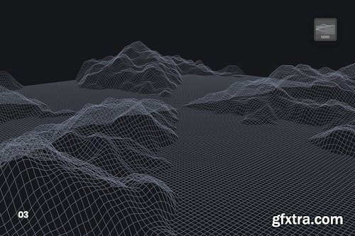 Grid Mountains Photoshop Brushes