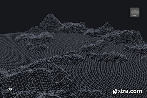 Grid Mountains Photoshop Brushes