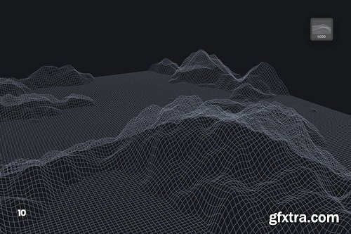 Grid Mountains Photoshop Brushes