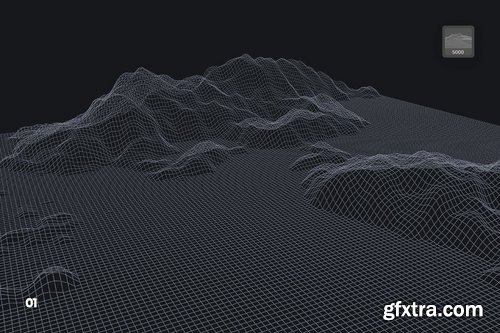 Grid Mountains Photoshop Brushes