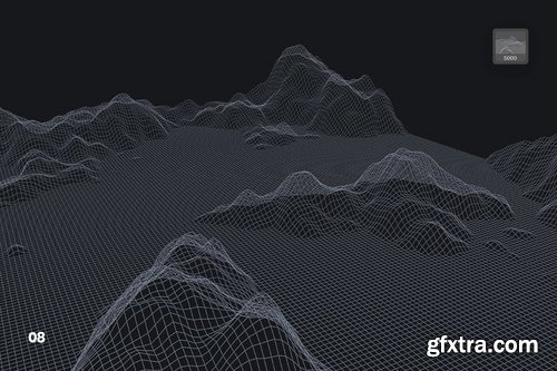 Grid Mountains Photoshop Brushes