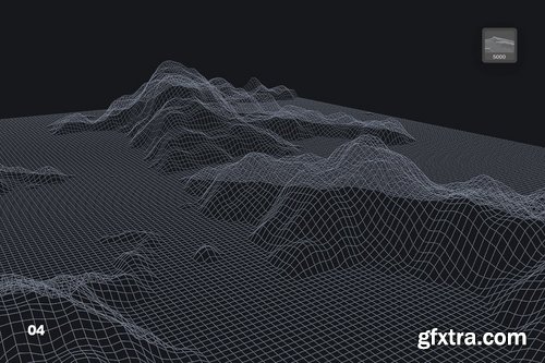 Grid Mountains Photoshop Brushes