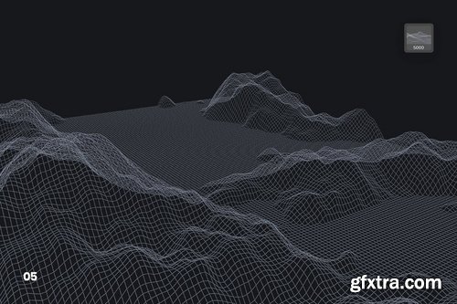 Grid Mountains Photoshop Brushes