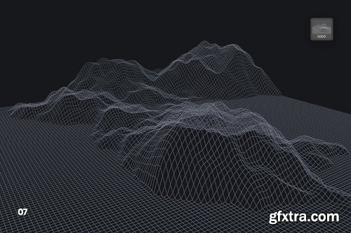 Grid Mountains Photoshop Brushes