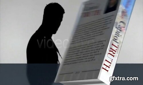 Videohive - 3d Book on Reflecting Floor with Flipping Pages - 4307578