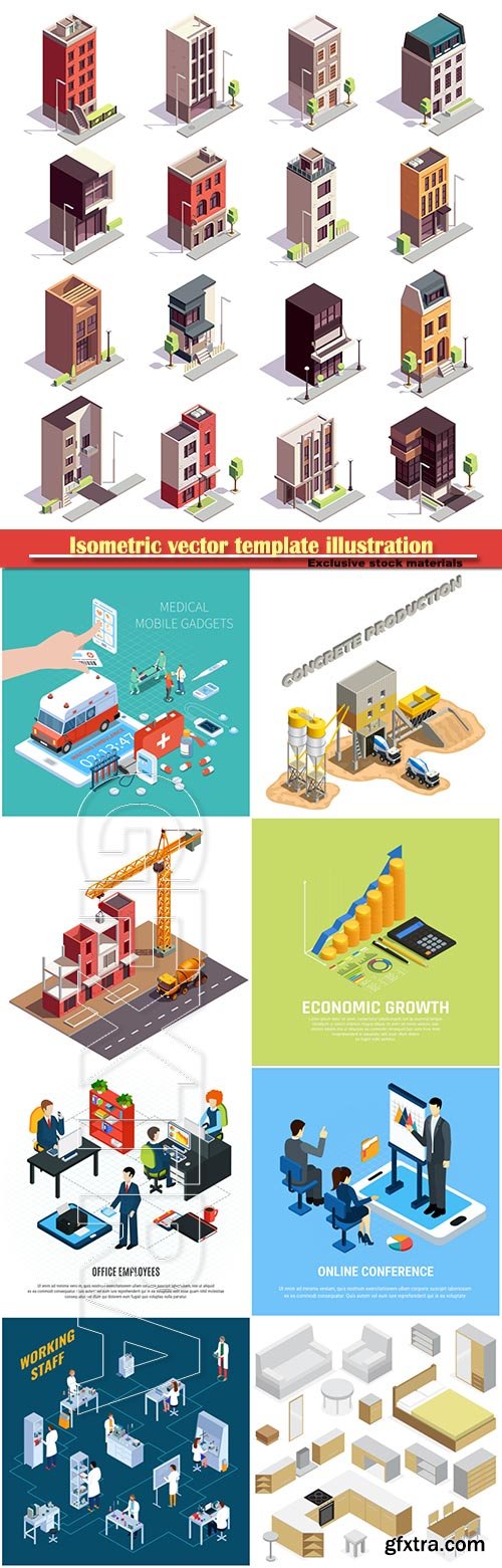 Isometric vector template illustration # 48