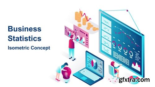 MotionArray Business Statistic - Isometric Concept 183856