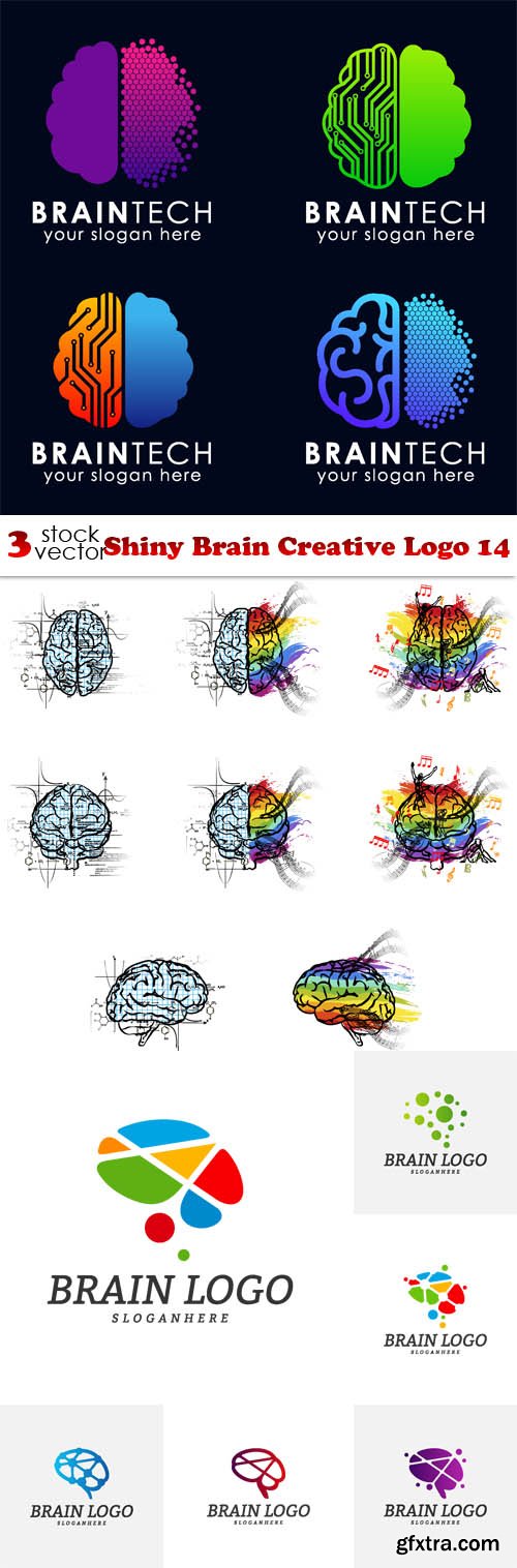 Vectors - Shiny Brain Creative Logo 14