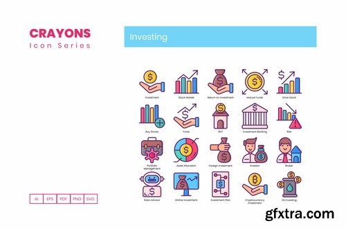 Investing Icons Crayon Series