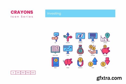 Investing Icons Crayon Series