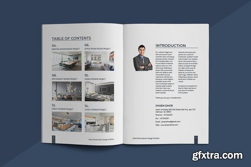 A5 Interior Design Portfolio Template