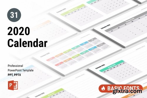 Calendar 2020 for PowerPoint and Keynote