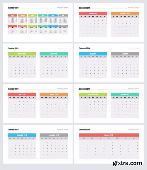 Calendar 2019 for PowerPoint and Keynote