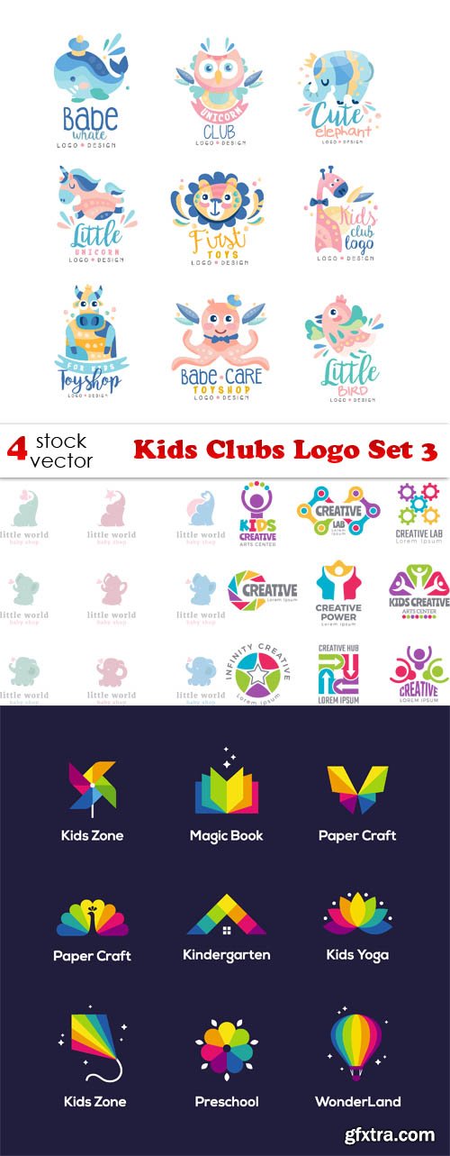 Vectors - Kids Clubs Logo Set 3