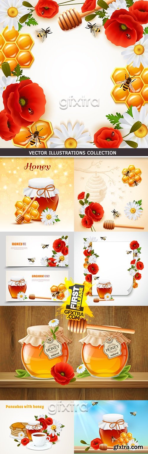 Bee honey useful and sweet dessert by breakfast